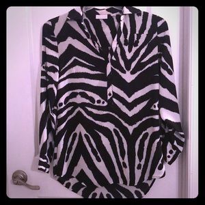 Ny & Co Zebra Print Light & Flowy Top